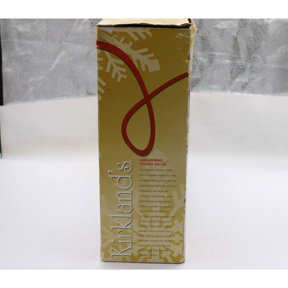 Large Kirkland's Elements Hand Painted Glazed Ceramic Musical Nativity Set - Picture 4 of 5